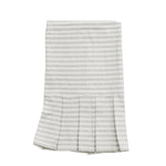 Striped Tea Towel with Ruffles: Grey