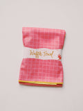 Pink Grid Waffle Towel