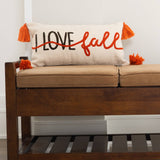 I Love Fall Embroidered Lumbar Pillow
