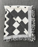 White & Black Diamond Reversible Throw