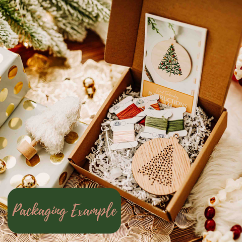 Embroidery DIY Kit: Set of 3 Christmas Wreath Ornaments