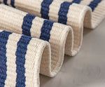 Tan and White Ticking Stripes Layering Rug