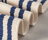 Tan and White Ticking Stripes Layering Rug