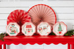 Santa Scenes Bamboo Melamine Plate Set