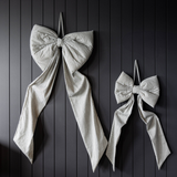 Oversized Fabric Bow: Charcoal Stripes