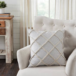 Frayed Lattice Pillow: Oatmeal