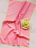 Pink Grid Waffle Towel