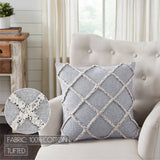 Frayed Lattice Pillow: Creme