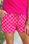 Pink Checkered Shorts