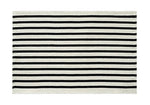 Black and Ivory Striped Layering Rug