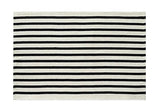 Black and Ivory Striped Layering Rug