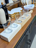 White Two-Tone Paddle Votive Set