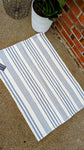 Cream and Grey Striped Layering Rug