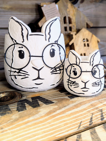 Eyeglass Bunny Pot: Small