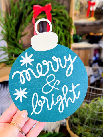 Merry & Bright Ornament Printed Attachment