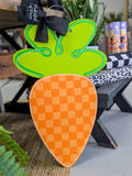 Checkered Carrot Door Hanger