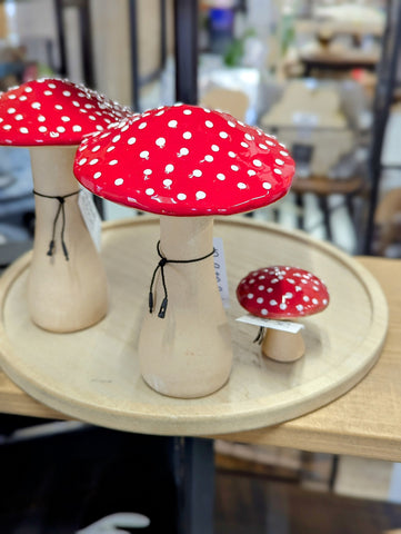 Ceramic Mushroom Sitters: Red