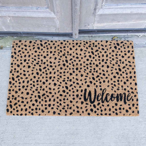 Cheetah Welcome Door Mat