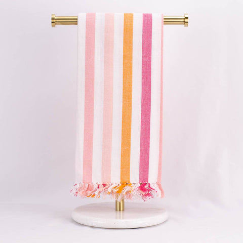 Striped Fringe Tea Towel
