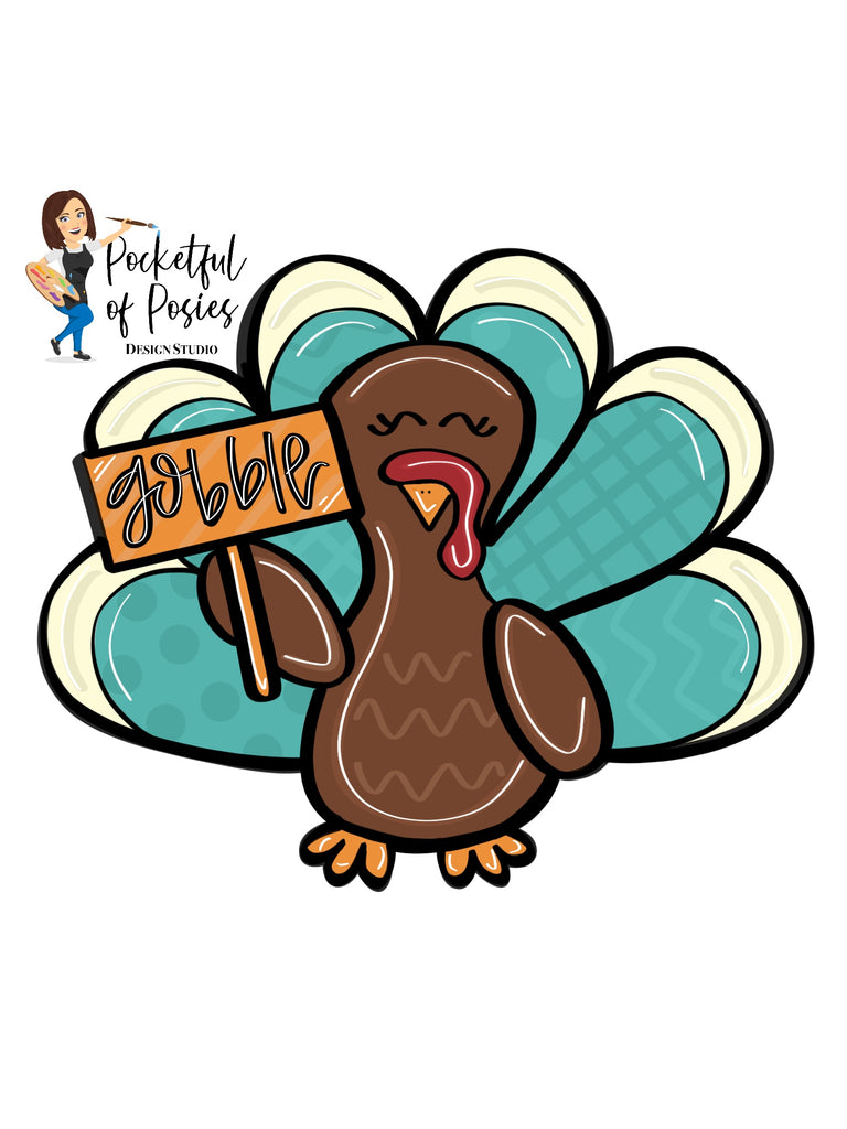gobble turkey template – pocketful of posies