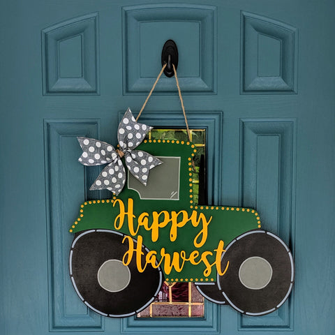 Happy Harvest Tractor Door Hanger