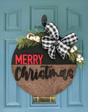 Merry Christmas Half Block Door Hanger