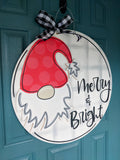 Merry and Bright Gnome Door Hanger