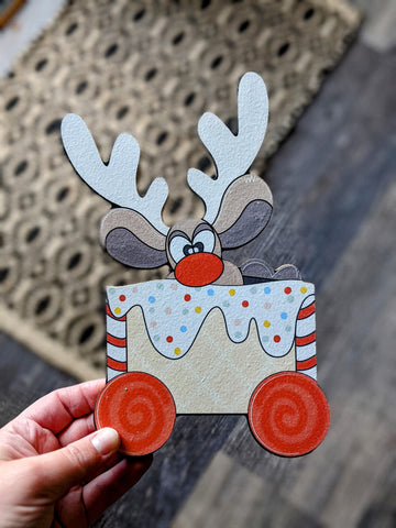 Gingerbread Cart Reindeer Printed Attachment