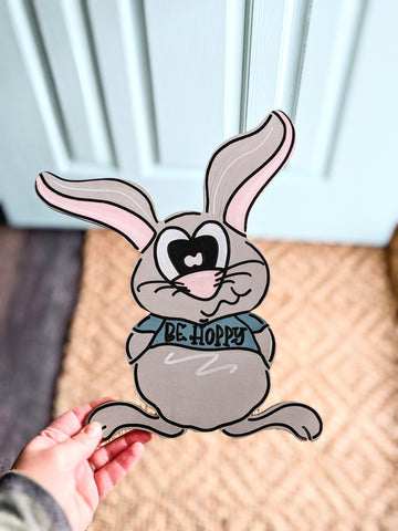 Be Hoppy Bunny Wreath Sign
