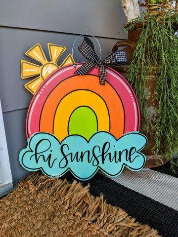 Hi Sunshine Rainbow Door Hanger
