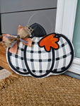 Buffalo Check Pumpkin Door Hanger