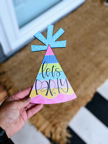 Let's Party Hat Printed Attachment