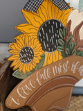 Sunflower Fedora Hat Door Hanger