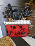 Merry Christmas Reindeer Present Door Hanger