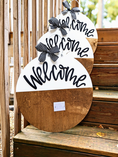 Half Block Welcome Interchangeable Door Hanger (For Attachments