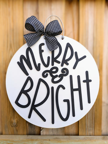 Merry and Bright Door Hanger