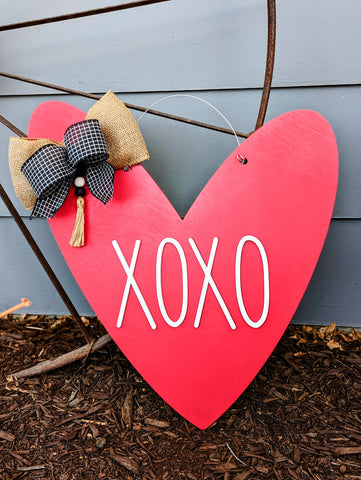 XOXO Heart Red Door Hanger