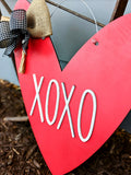 XOXO Heart Red Door Hanger
