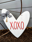 XOXO Heart White Door Hanger