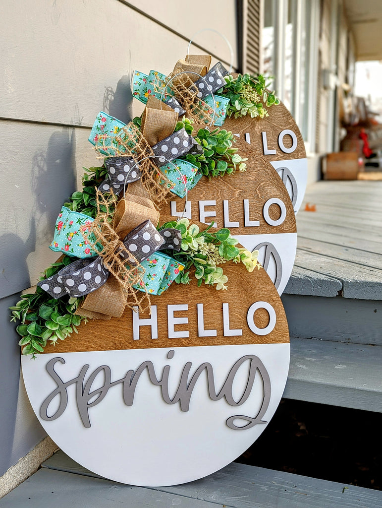 Hello Spring Door Hanger – Rustic Eve