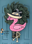Fedora Flamingo Door Hanger