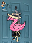 Fedora Flamingo Door Hanger