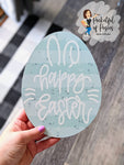 Happy Easter Egg Printed Wreath Sign