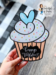 Happy Birthday Cupcake Printed Wreath Sign