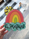 Hi Sunshine Rainbow Printed Wreath Sign