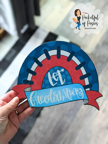 Let Freedom Ring Rainbow Printed Wreath Sign