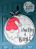Merry and Bright Gnome Door Hanger