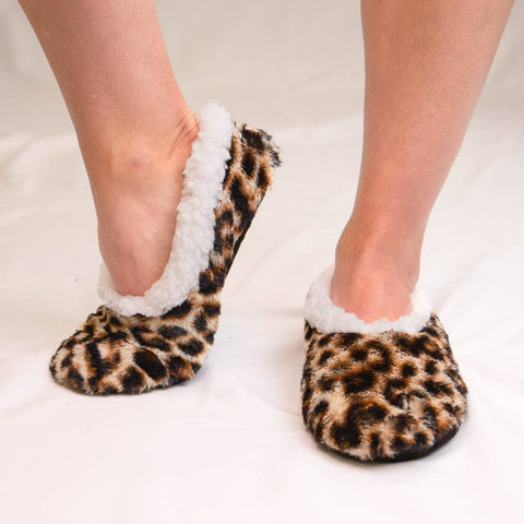 Sherpa Slippers: Cheetah: L/XL