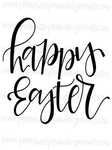 Happy Easter Hand Lettered Template