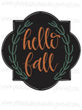 Hello Fall Plaque Template